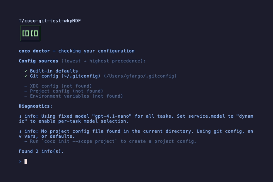 coco doctor — environment and configuration checks