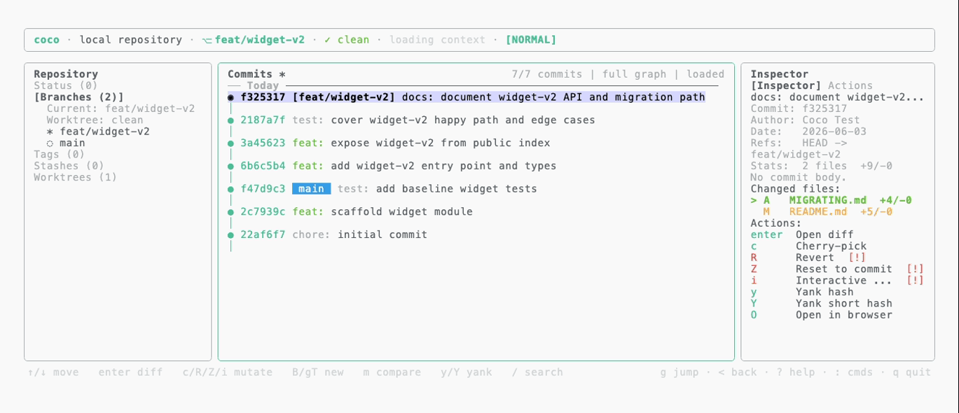 coco ui — Ayu Light theme