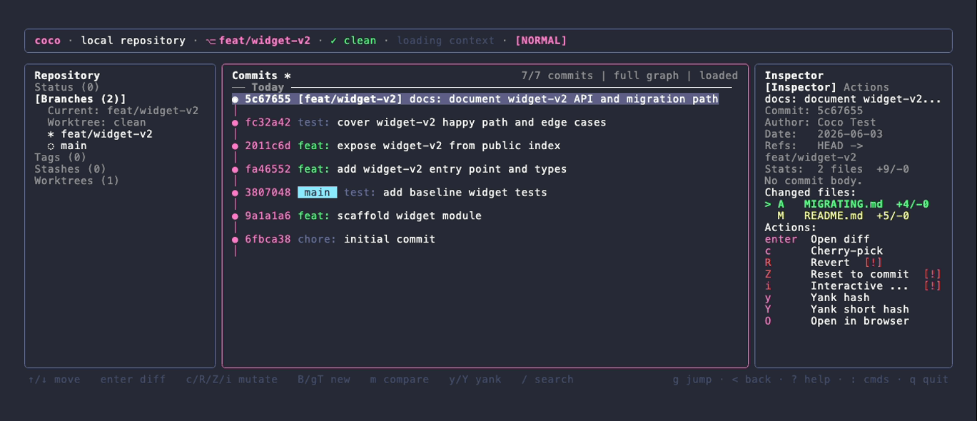 coco ui — Dracula theme