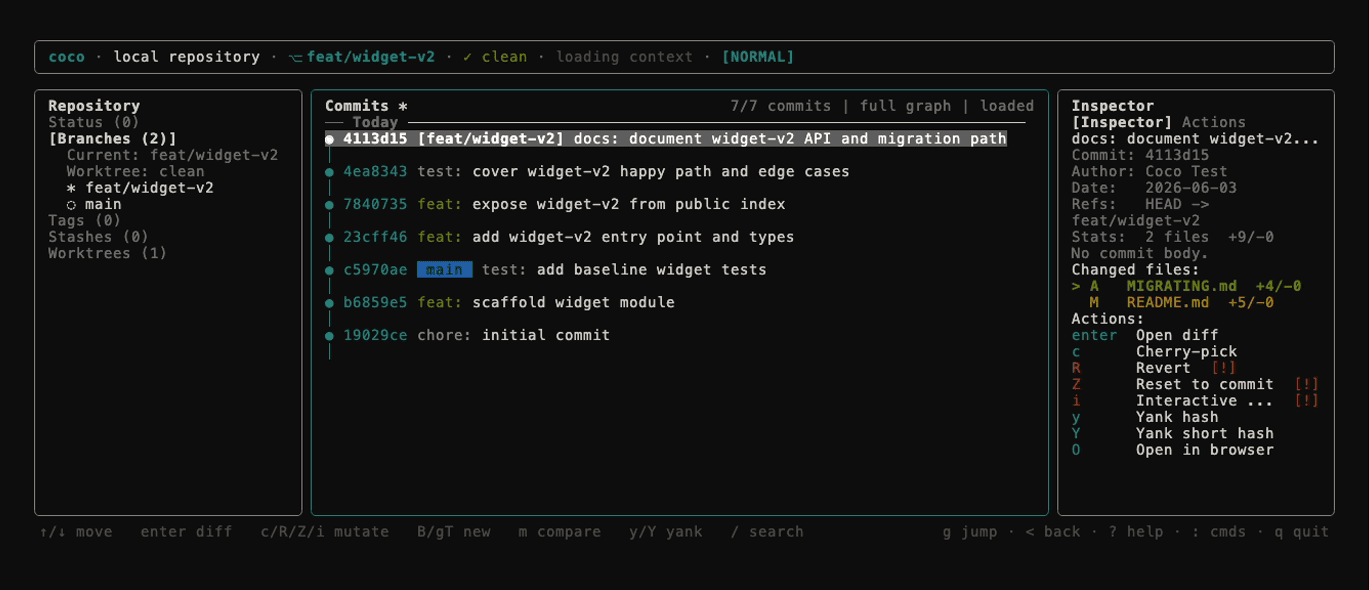 coco ui — Flexoki theme