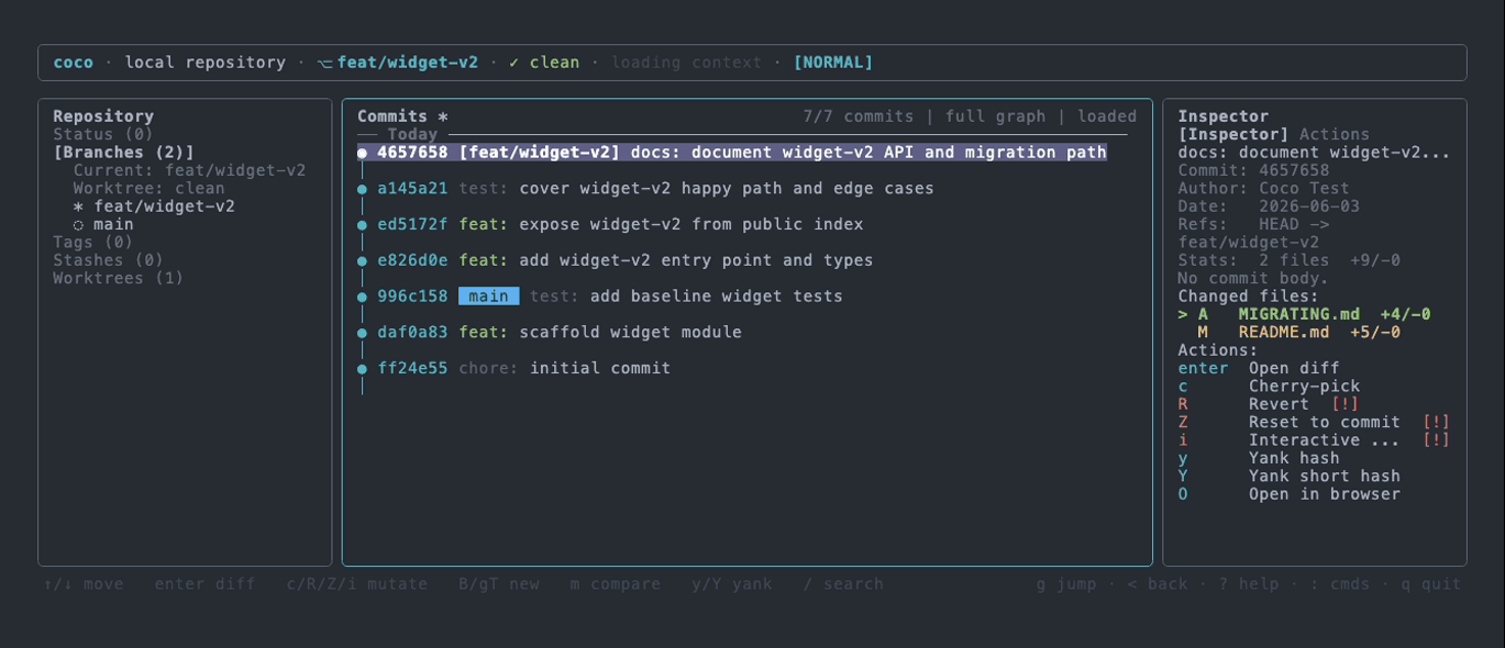 coco ui — One Dark theme
