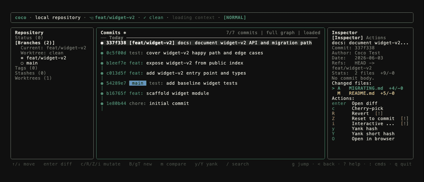 coco ui — Vitesse Dark theme