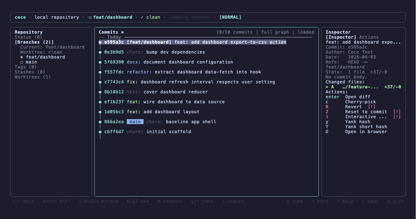 Live filter narrowing commits, branches, and files as you type